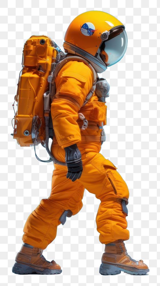 PNG Astronaut walking helmet protection adventure.