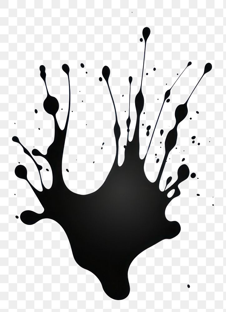 PNG Silhouette with droplet ink white background splattered.