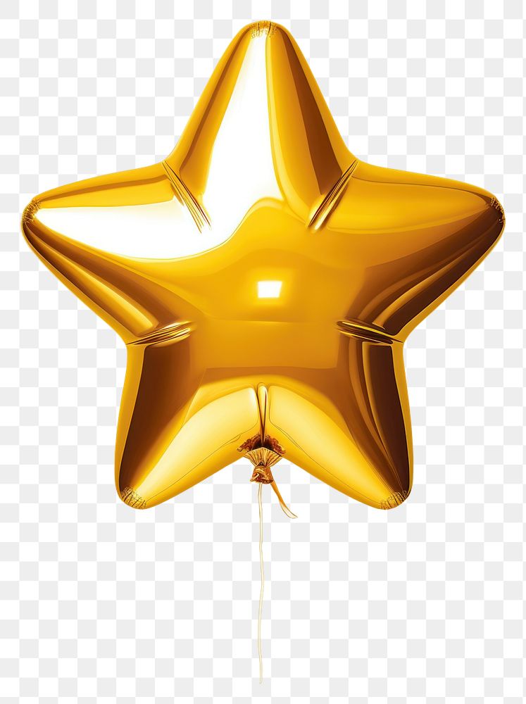 PNG Gold star shape balloon illuminated celebration decoration.