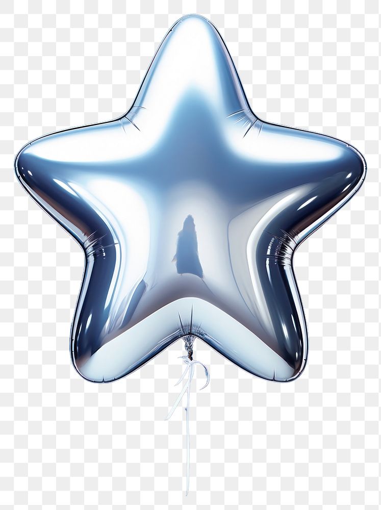 PNG Silver star shape balloon celebration appliance swimming.