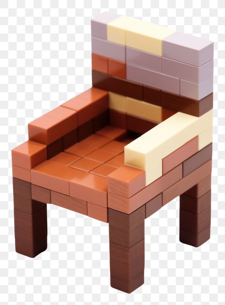PNG Chair bricks toy furniture wood art.