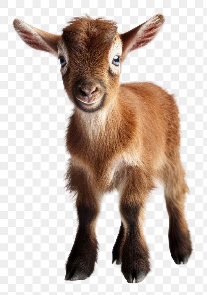 PNG Brown baby goat livestock mammal animal.