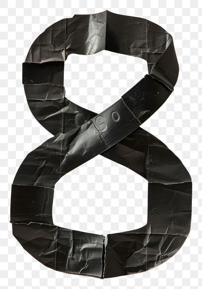 PNG Tape letters number 8 black art ampersand.