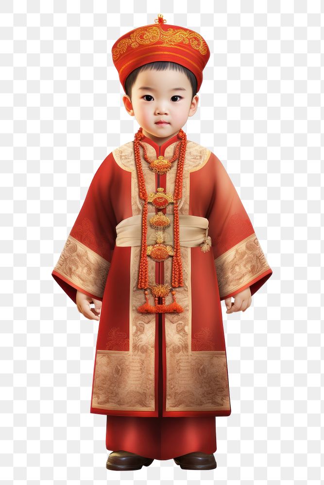 PNG Traditional chinese costumes child dress robe.