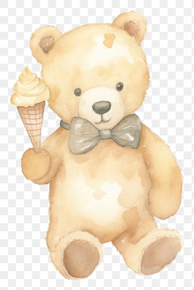 PNG  Teddy bear cream cute toy.