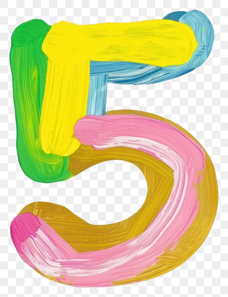 PNG Cute number letter 5 art abstract text.