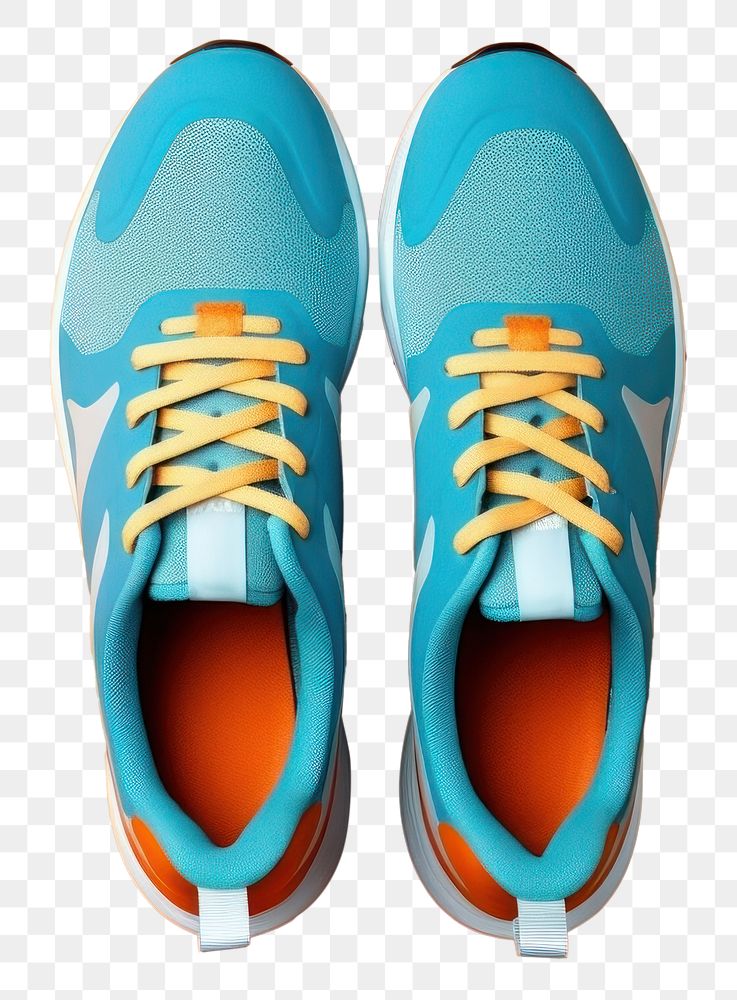 PNG Sport shoe footwear turquoise shoelace.