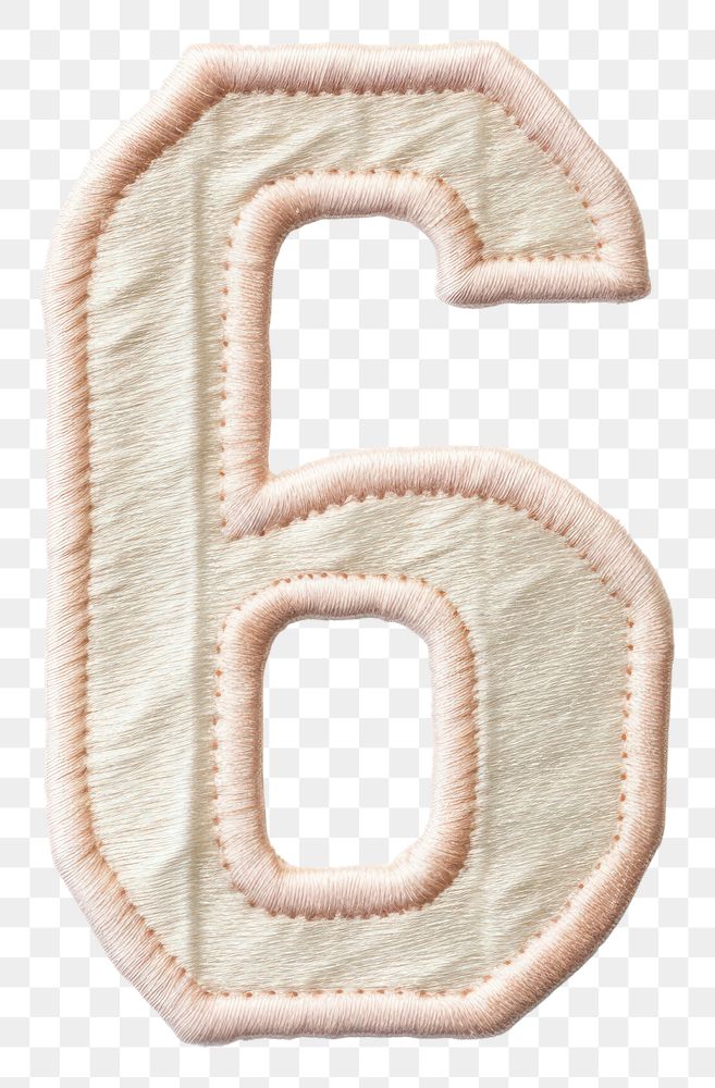PNG Patch letter number 6 pattern white background applique.