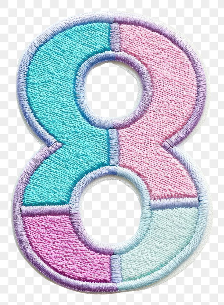 PNG Patch letter number 8 white background creativity textile.