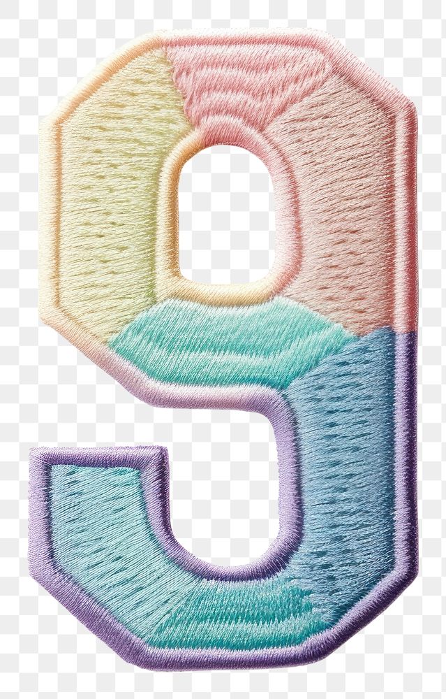 PNG Patch letter number 9 white background creativity textile.
