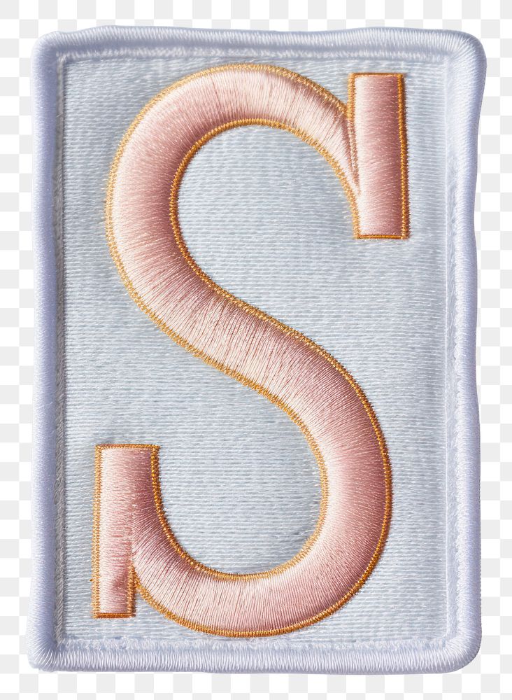 PNG Patch letter S white background textile pattern.