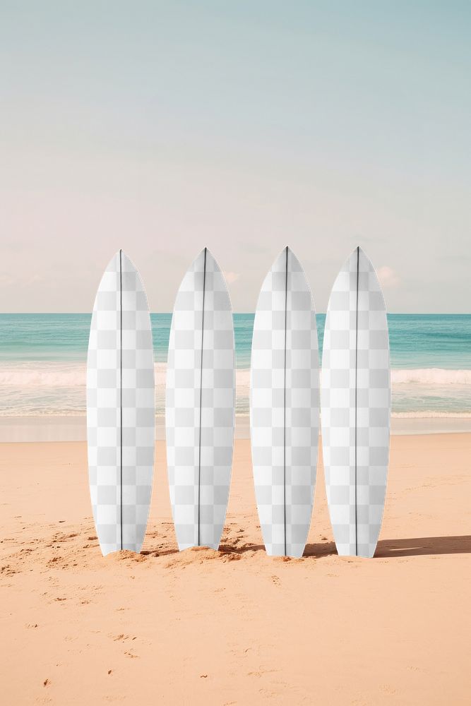 Surfboard png mockup, transparent design