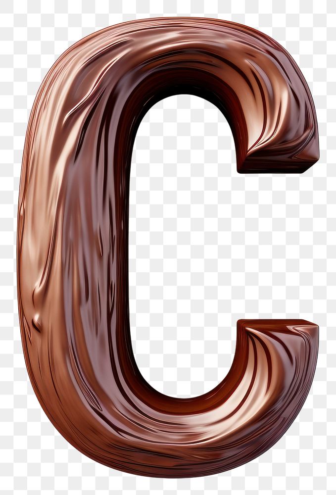 PNG Letter C text number brown.