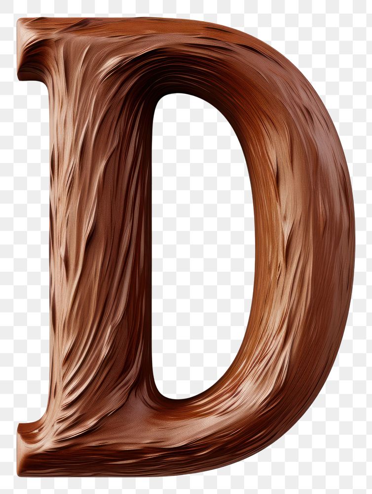 PNG Letter D text chocolate brown.