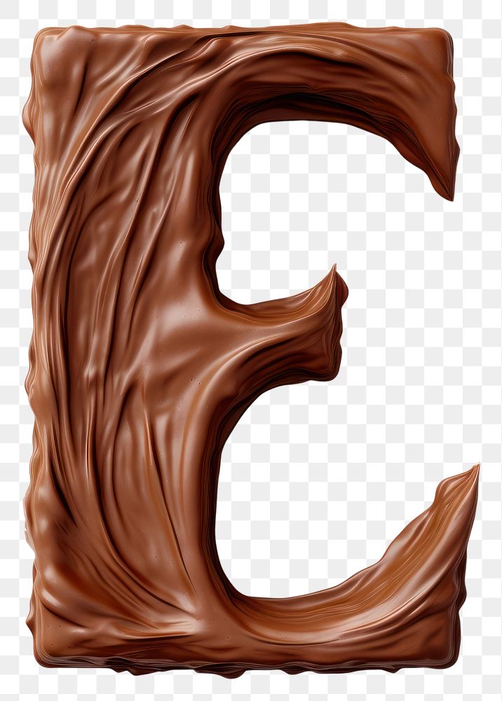 PNG Letter E chocolate dessert brown.