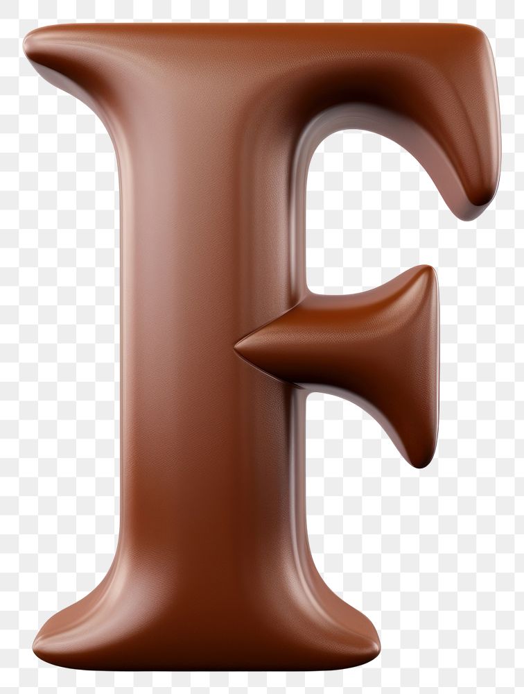 PNG Letter F text chocolate brown.