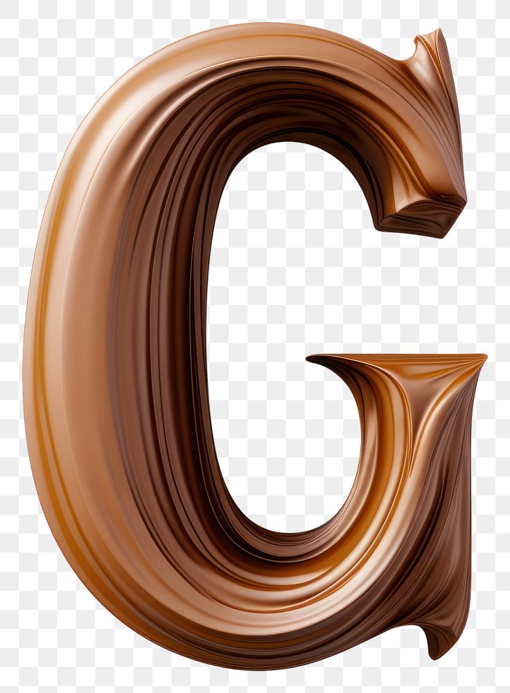 PNG Letter G text number brown.