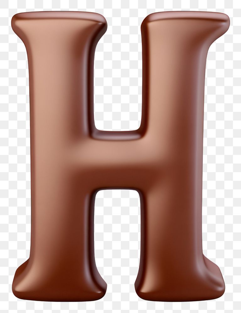PNG Letter H text brown font.
