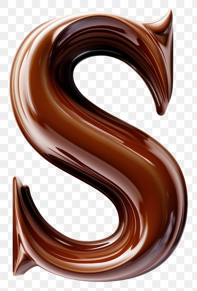 PNG Letter S chocolate number brown.