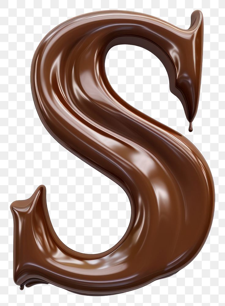 PNG Letter S chocolate dessert number.