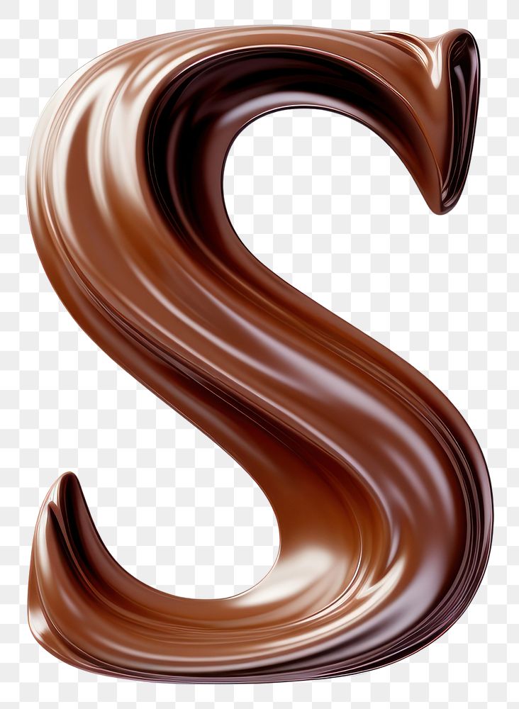 PNG Letter S chocolate brown font.