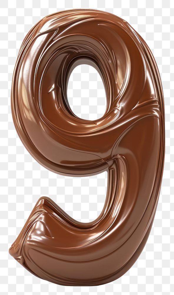 PNG Number 9 chocolate dessert brown.