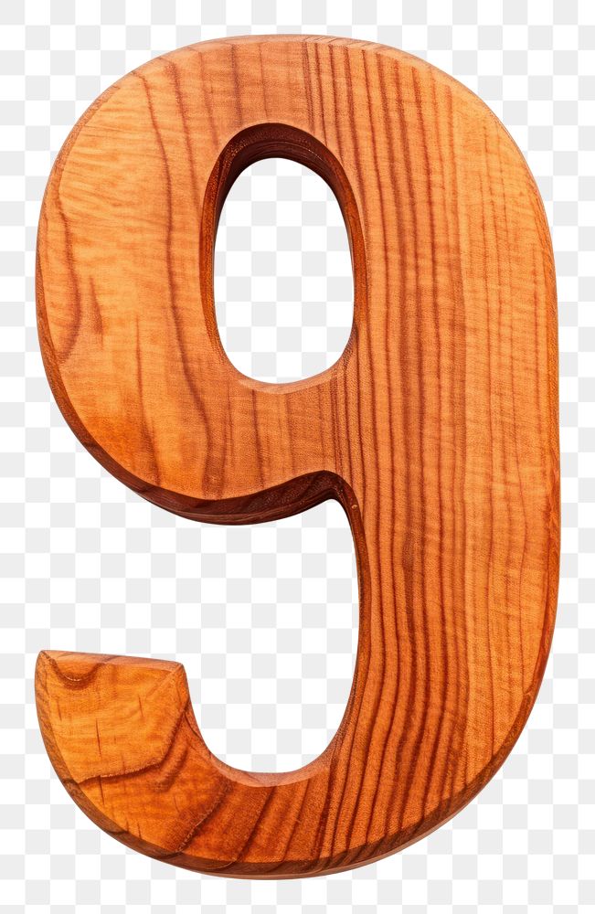 PNG Number 9 wood font text.