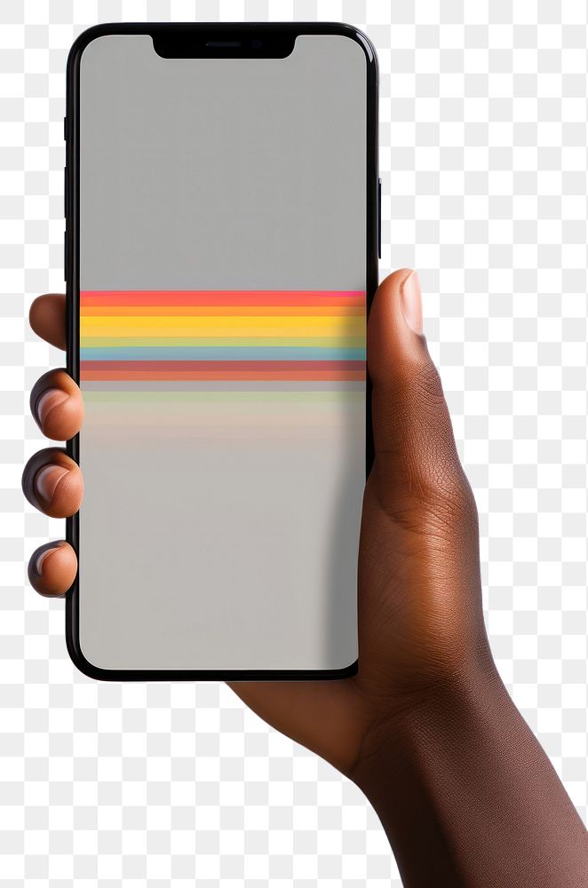 PNG Phone holding screen hand.