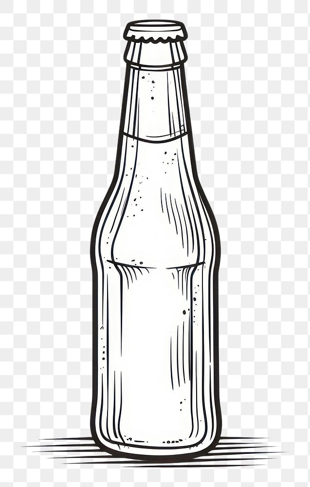 PNG Beer bottle outline sketch glass drink 