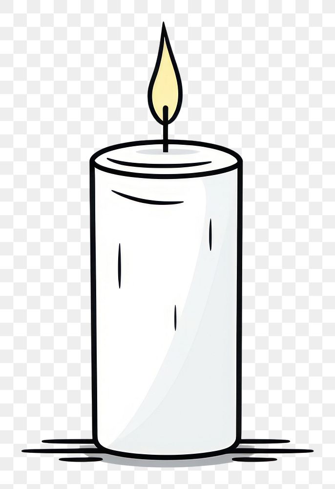 PNG Candle outline sketch cylinder lighting darkroom.