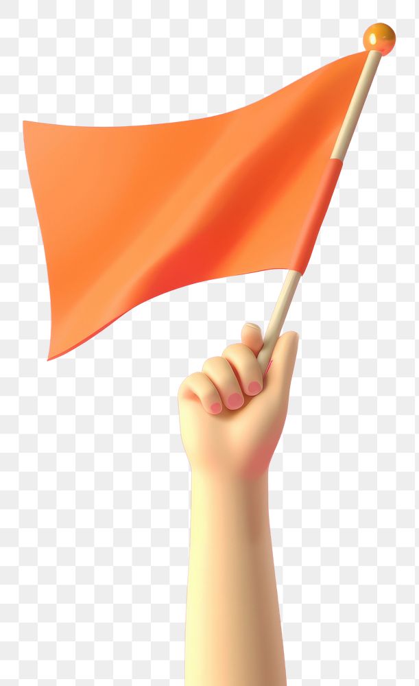 PNG Girl hand holding a flag celebration patriotism success.