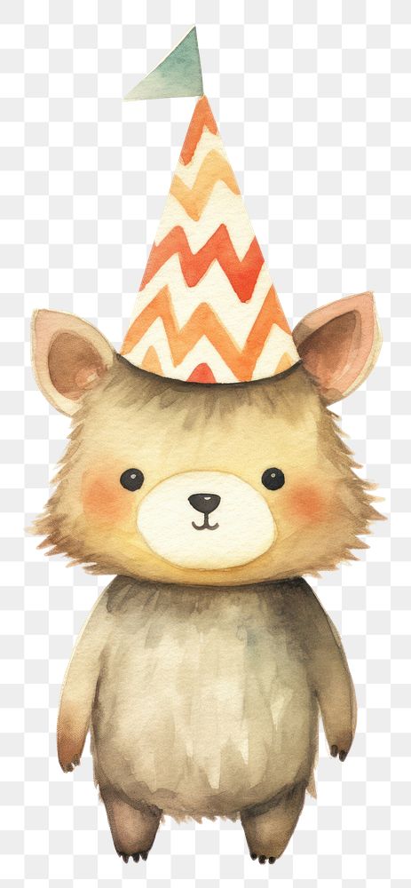 PNG Headgehog wearing party hat cute white background representation.