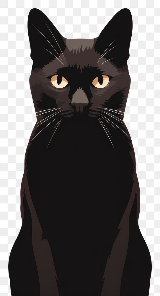 PNG A black cat portrait animal mammal.