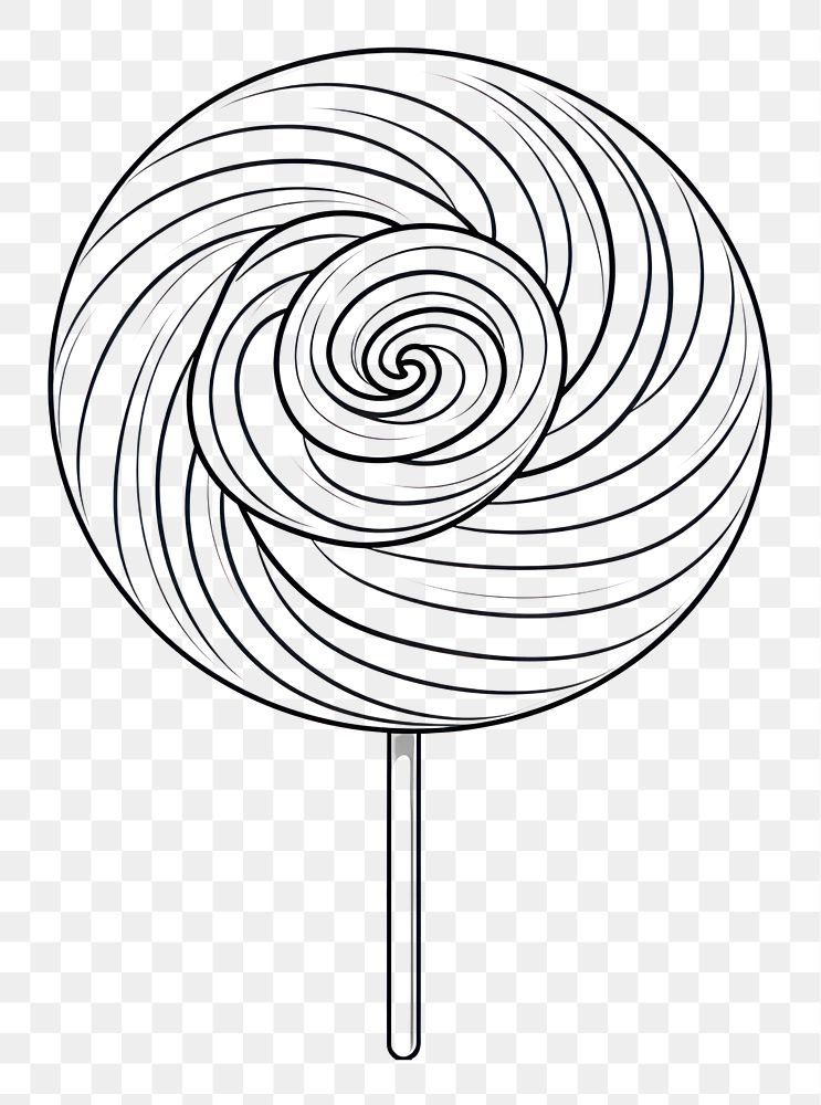 PNG Lollipop outline sketch spiral confectionery creativity.