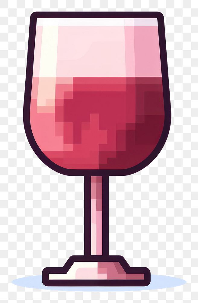 PNG Glass of wine pixel drink refreshment drinkware.
