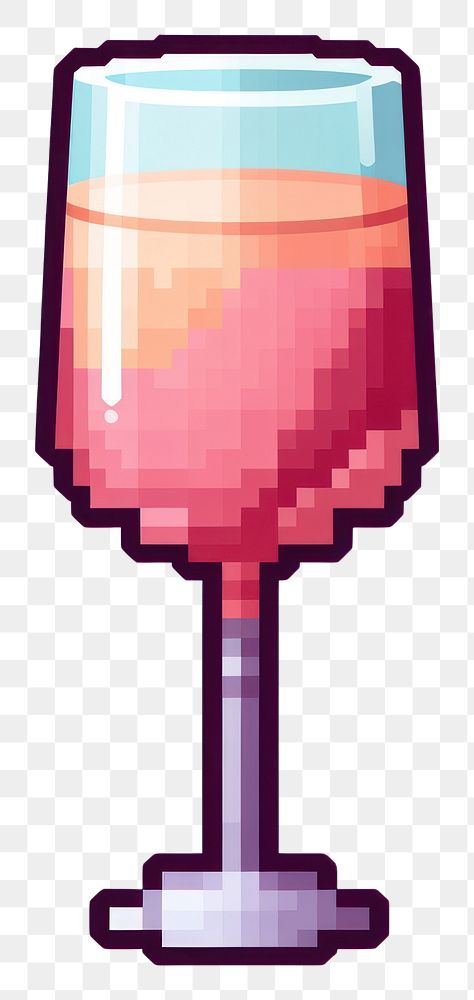 PNG Glass of wine pixel drink white background cosmopolitan.
