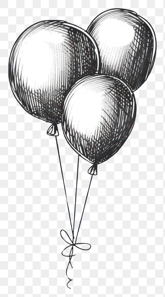 PNG Balloon drawing sketch celebration.