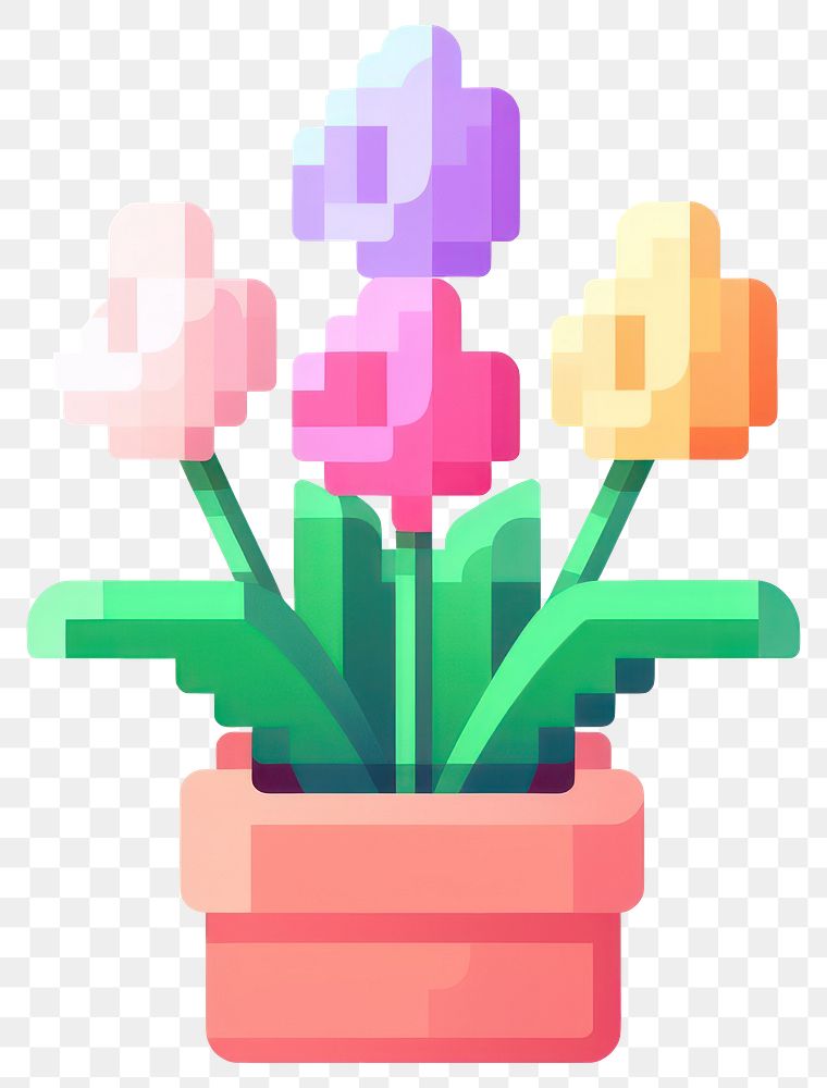 PNG Tulip garden pixel graphics flower plant.