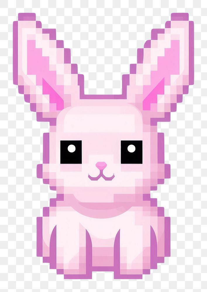 PNG Bunny pixel mammal white background representation.