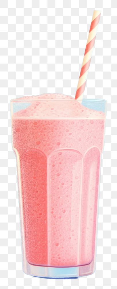 PNG Pink smoothie strawberry milkshake drink.