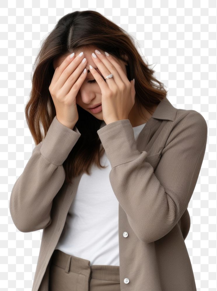 PNG Woman doing facepalm anxiety photo pain