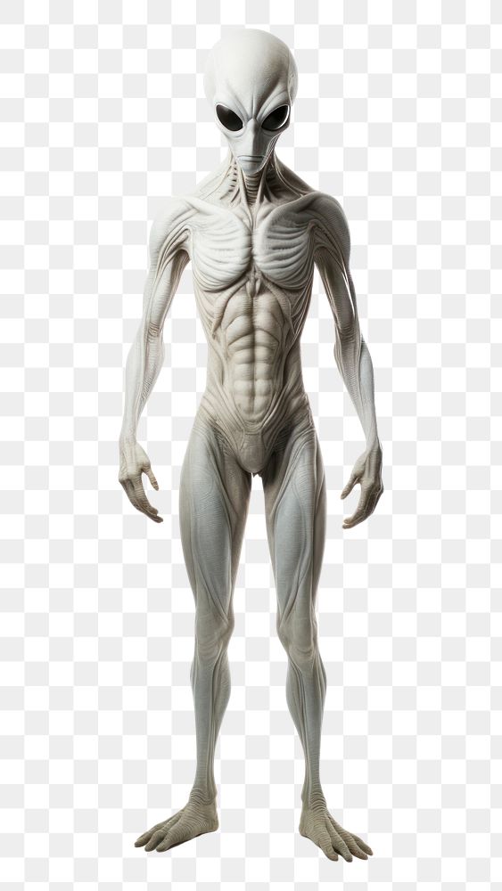 PNG Alien adult white background bodybuilder