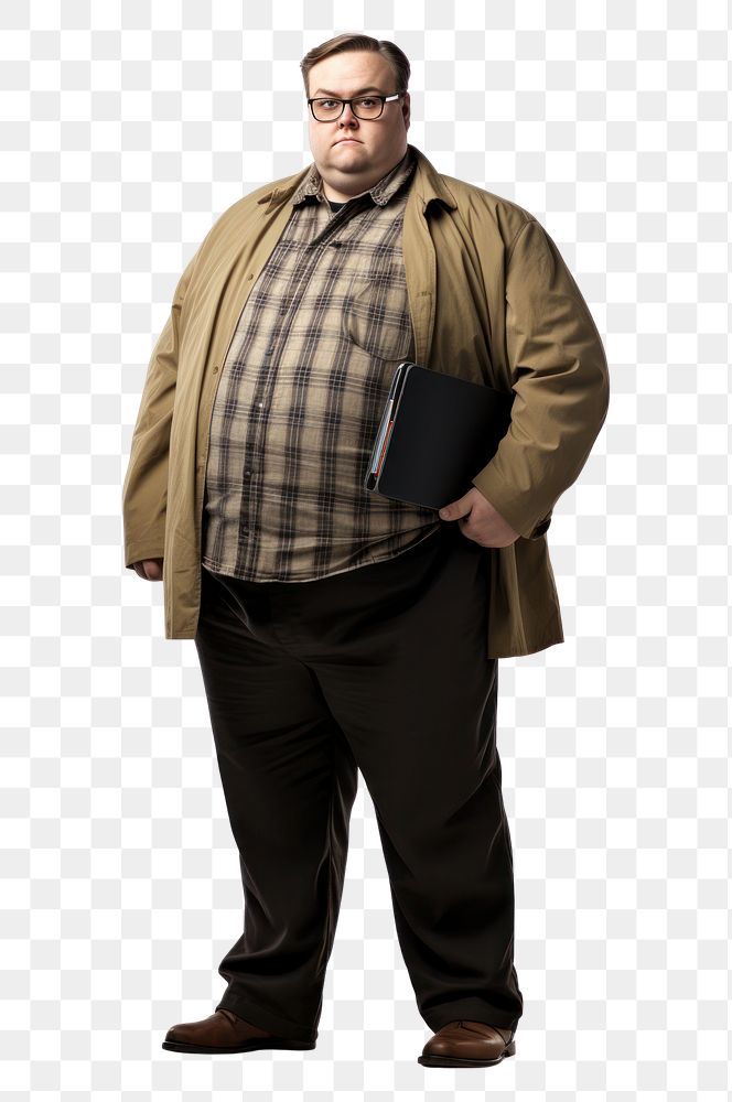 PNG Fat teacher overcoat standing fashion.