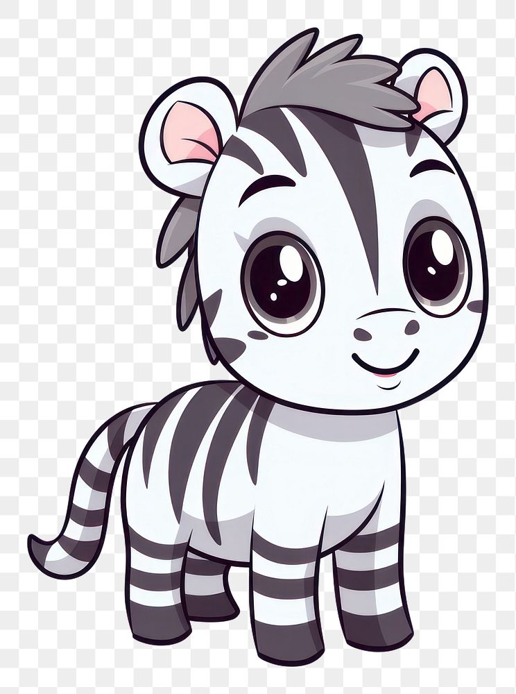 Zebra cartoon style drawing animal mammal.