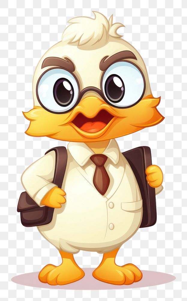 PNG Duck character teacher concept cartoon animal representation.
