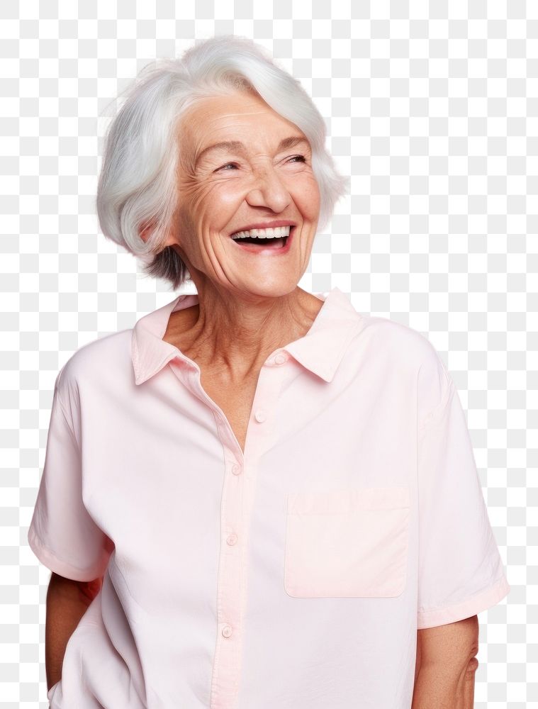 PNG Happy old woman laughing adult smile.