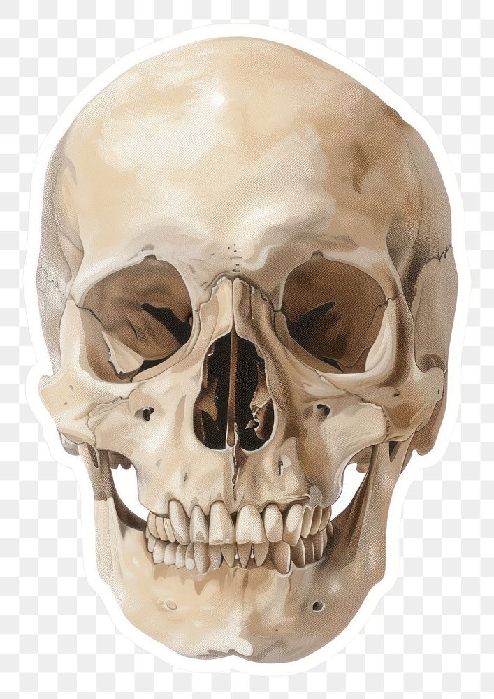 PNG Ai sticker skull anthropology anatomy spooky.