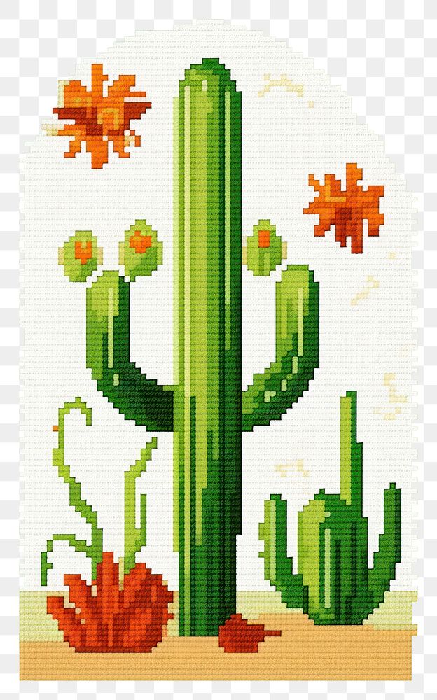 Cross stitch cactas cactus plant cross-stitch.