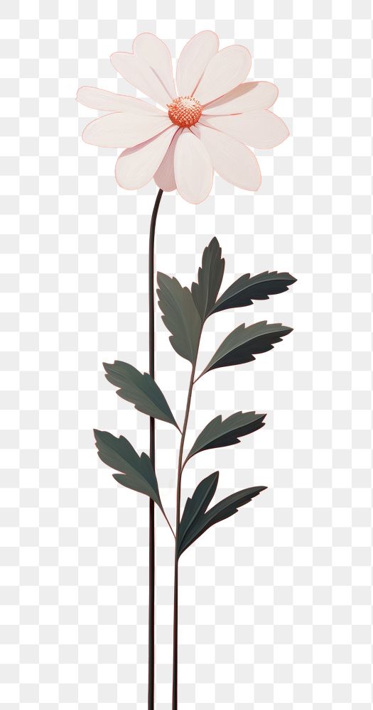 PNG Minimal space flower painting plant art.