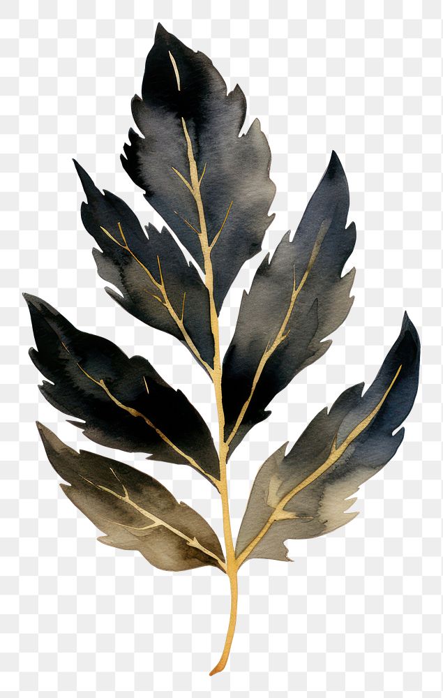 PNG Black color leaf plant white background tree.